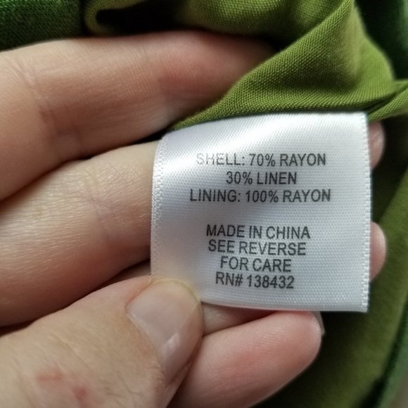 Modcloth Olive Green  Pleated Midi Skirt Linen Rayon 20 - Picture 10 of 11